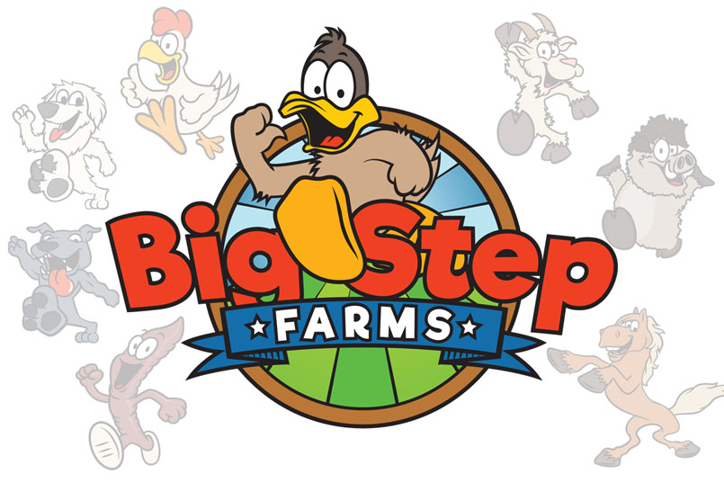 Big Step Farms illustration and logo designn